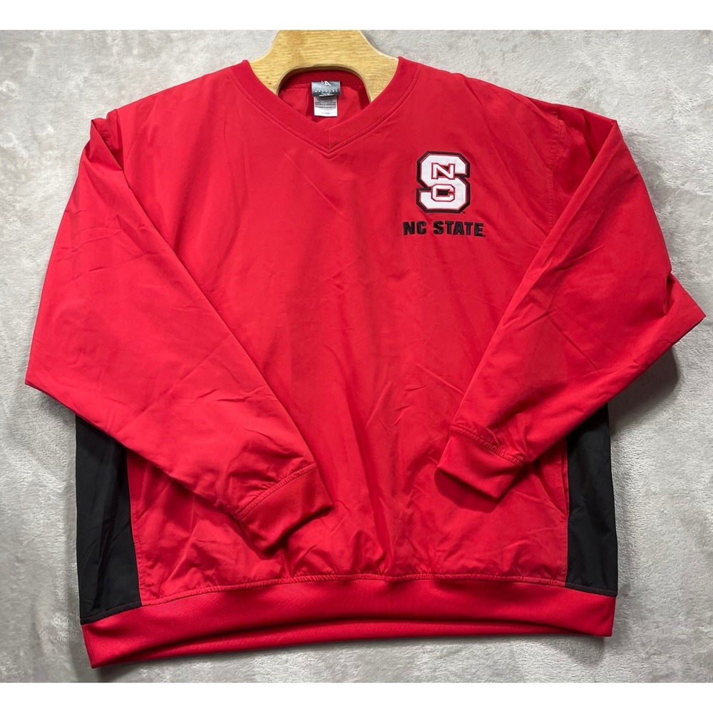 Knights Apparel NC State Pullover Windbreaker‎ Men XL Red V Neck Jacket